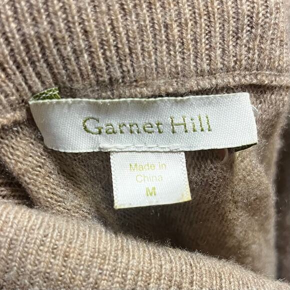Garnet Hill Oversized Turtleneck Sweater Cashmere Merino Wool Walnut Pocket M - Picture 5 of 9